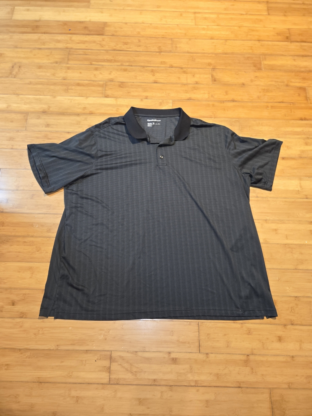 Reebok Golf Polo Shirt Mens 5XLT Tall Black Short Sleeve Performance Logo